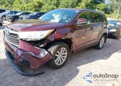 2015 Toyota Highlander Le/Le Plus from USA, damaged, VIN 5TDBKRFH3FS166264